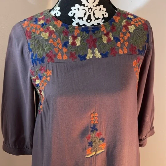 Orange Creek grey embroidered dress small - Picture 3 of 11